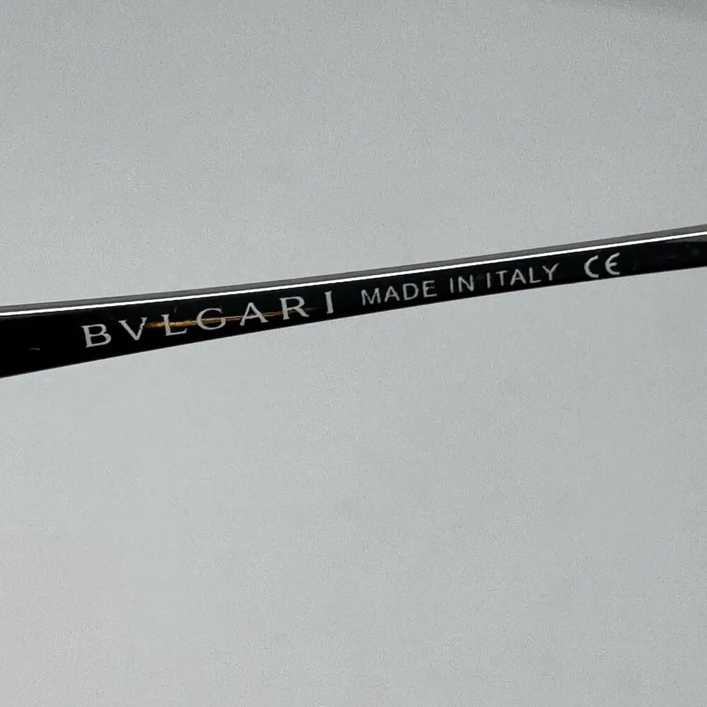 Bvlgari 2049-B 322 Rimless Eyeglass Frames Blue Crystal 51-16-135 READ
